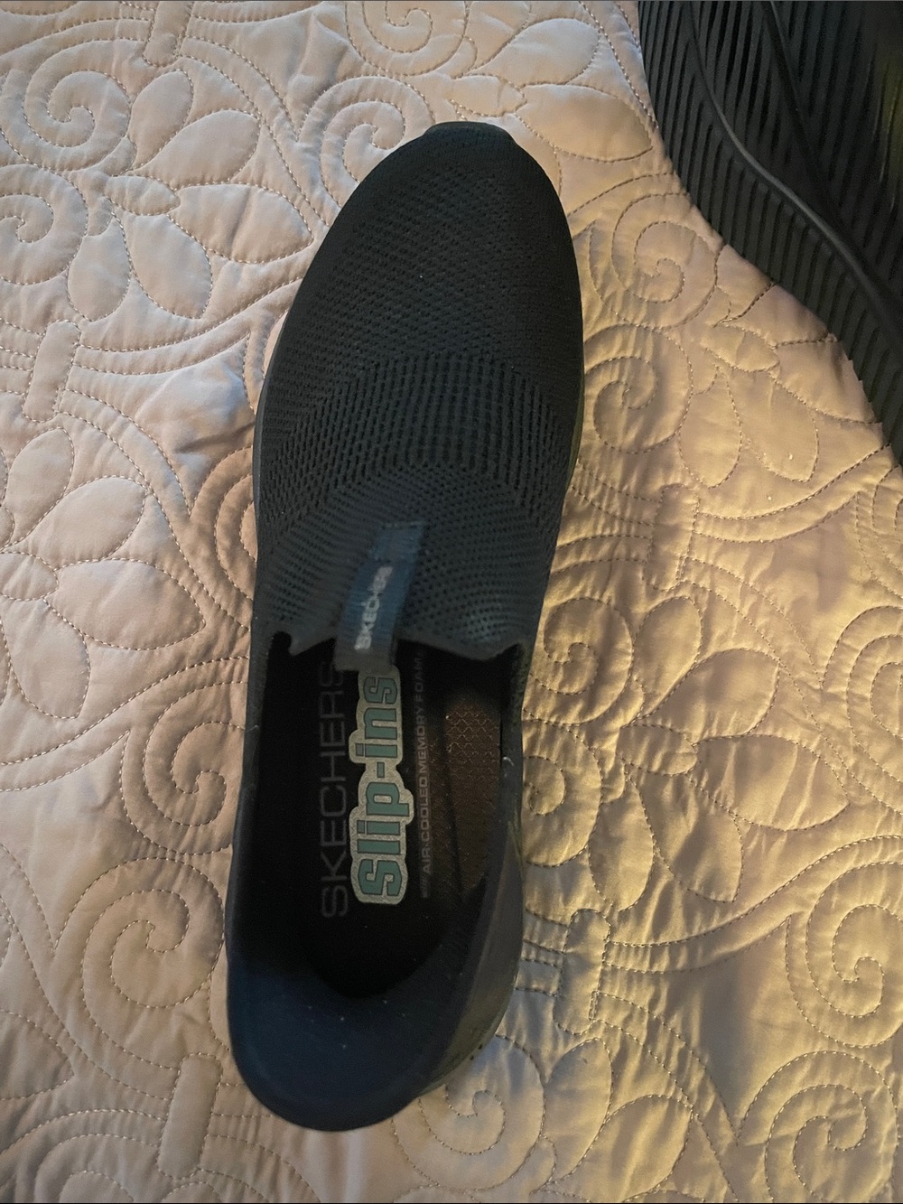 Skechers Women's Black Slip-On Knit Sneakers - Picture 3 of 3